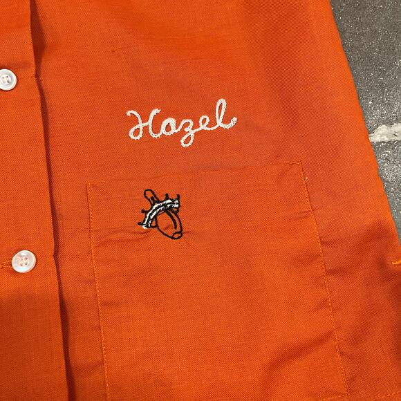 Vintage 50s 60s Hilton Women's Chain Stitch Bowling Shirt Size 30 - Picture 5 of 6